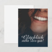 Carte Heureux vous va bien ! - Bleu (Devant / Derrière)