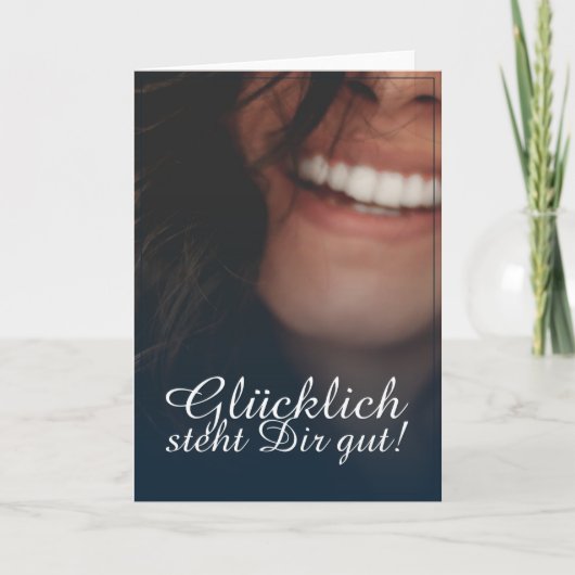 Carte Heureux vous va bien ! - Bleu (Devant)