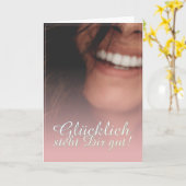 Carte Heureux vous va bien ! - Rosé (Fleur jaune)