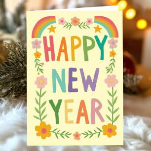 Carte HEUREUX Whimsical HEUREUX manuel de la nouvelle an