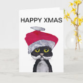 CARTE HEUREUX XMAS (Fleur jaune)