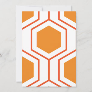 Carte Hexagon abstract geometrical pattern en orange et