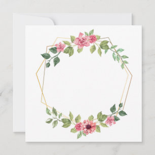 Carte Hexagon with flowers and leaves