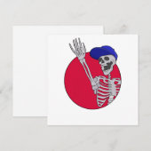 Carte Hey Amis Cool et drôle Squelette (Devant / Derrière)