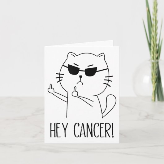 Carte Hey Cancer F U, Funky Chat Doigt Moyen, F#ck Canc (Devant)