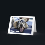 CARTE HEY *FRÈRE* A UN ANNIVERSAIRE COOL<br><div class="desc">THIS "HIP DOG" IS SO READY TO TELL YOUR ***BROTHER** TO HAVE A **COOL* BIRTHDAY !</div>