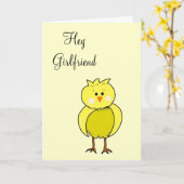 Carte Hey Girl ami (Fleur jaune)