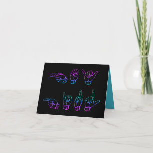 Carte Hey Girl ASL Langue des signes