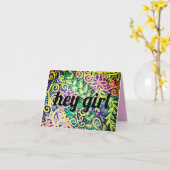 Carte Hey, ma fille, hé (Fleur jaune)