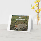 CARTE "HEY SWINGER" JEUX ANNIVERSAIRE (Fleur jaune)