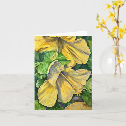 Carte Hibiscus (Fleur jaune)