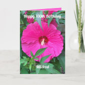 Carte Hibiscus 100e anniversaire pour femmes (Devant)