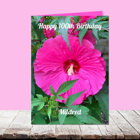 Carte Hibiscus 100e anniversaire pour femmes