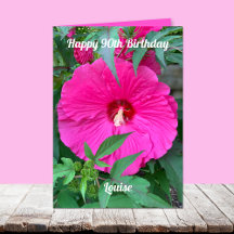 Carte Hibiscus 90e anniversaire pour femmes