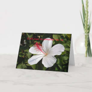 Carte Hibiscus blanc pour Mariage hawaïen