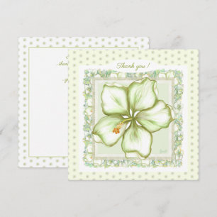 Carte Hibiscus & dentelle BLANC