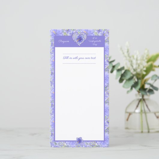 Carte Hibiscus & dentelle BLEU (Debout devant)