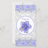 Carte Hibiscus & dentelle BLEU (Dos)