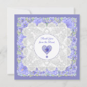 Carte Hibiscus & dentelle BLEU (Devant)