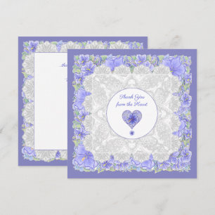 Carte Hibiscus & dentelle BLEU