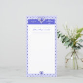 Carte Hibiscus & dentelle BLEU (Debout devant)