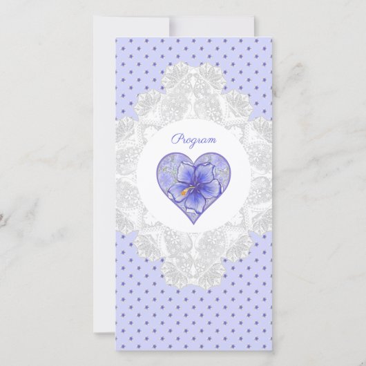 Carte Hibiscus & dentelle BLEU (Dos)