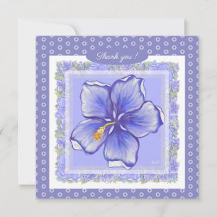 Carte Hibiscus & dentelle BLEU