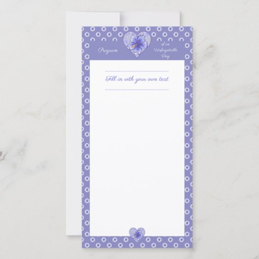 Carte Hibiscus & dentelle BLEU (Devant)