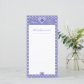 Carte Hibiscus & dentelle BLEU (Debout devant)