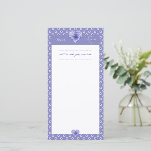 Carte Hibiscus & dentelle BLEU (Debout devant)