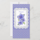 Carte Hibiscus & dentelle BLEU (Dos)
