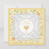 Carte Hibiscus & dentelle JAUNE (Devant)