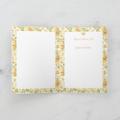 Carte Hibiscus & dentelle JAUNE (Intérieur)