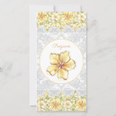 Carte Hibiscus & dentelle JAUNE (Dos)