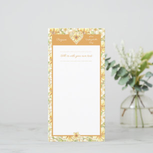 Carte Hibiscus & dentelle JAUNE