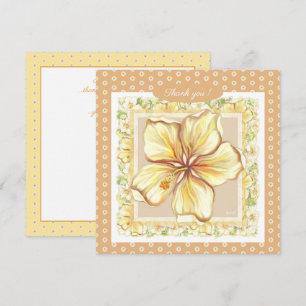 Carte Hibiscus & dentelle JAUNE