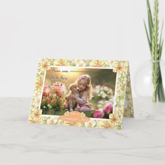 Carte Hibiscus & dentelle JAUNE (Devant)