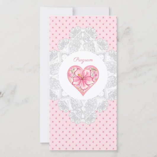 Carte Hibiscus & dentelle PINK (Dos)