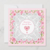 Carte Hibiscus & dentelle PINK (Devant)