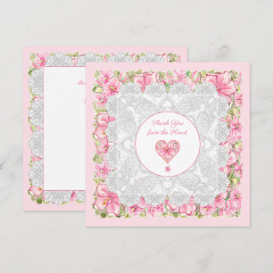 Carte Hibiscus & dentelle PINK