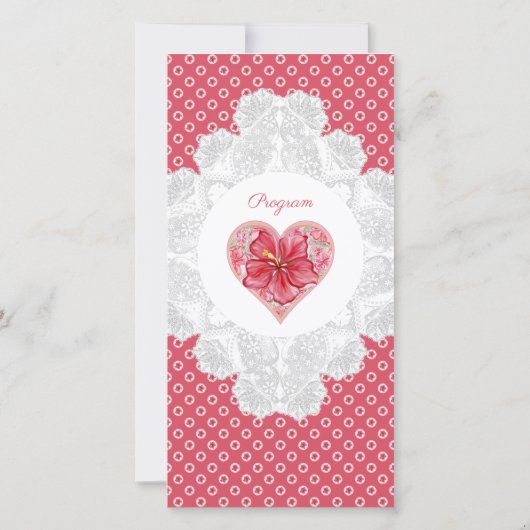 Carte Hibiscus & dentelle RED (Dos)
