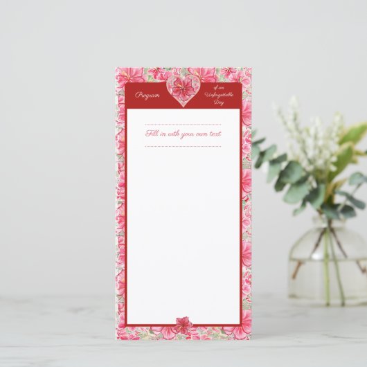 Carte Hibiscus & dentelle RED (Debout devant)