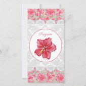 Carte Hibiscus & dentelle RED (Dos)