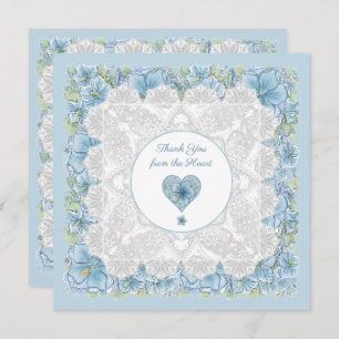 Carte Hibiscus & dentelle TURQUOISE