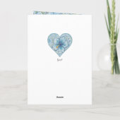 Carte Hibiscus & dentelle TURQUOISE (Dos)