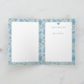 Carte Hibiscus & dentelle TURQUOISE (Intérieur)