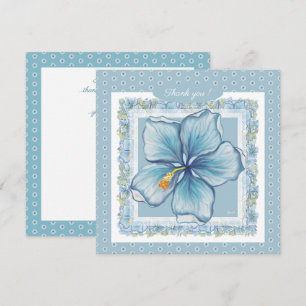 Carte Hibiscus & dentelle TURQUOISE