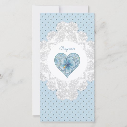 Carte Hibiscus & dentelle TURQUOISE (Dos)