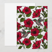 Carte Hibiscus et colibris (Devant / Derrière)