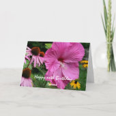 Carte Hibiscus Et Fleurs Amis Personnalisés Anniversaire (Devant)